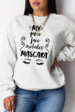 Grey Casual Sportswear Print Letter O Neck Tops