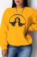 Yellow Casual Street Print Patchwork O Neck Tops