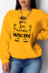 Yellow Casual Sportswear Print Letter O Neck Tops