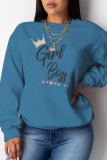 Yellow Casual Street Print Letter O Neck Tops