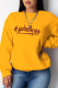 Yellow Casual Print Patchwork O Neck Tops