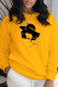 Yellow Casual Street Patchwork O Neck Tops
