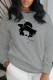 Grey Casual Street Patchwork O Neck Tops