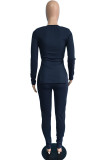 Purple Casual Solid Patchwork Slit Square Collar Long Sleeve Two Pieces