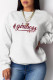 White Casual Print Patchwork O Neck Tops