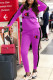 Purple Fashion Celebrities Print Patchwork Zipper Collar Long Sleeve Two Pieces