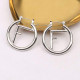 White Fashion Simplicity Letter Patchwork Earrings