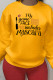 Yellow Casual Daily Print Patchwork Letter O Neck Tops