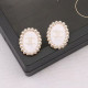 White Fashion Simplicity Letter Pearl Earrings