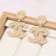 Gold Fashion Simplicity Letter Pearl Earrings