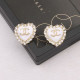 White Fashion Simplicity Letter Hot Drill Earrings