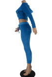 Khaki Fashion Casual Solid Hot Drill Zipper Collar Long Sleeve Two Pieces