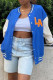 Blue Fashion Casual Patchwork Embroidered Cardigan Outerwear