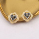 Gold Fashion Simplicity Letter Hot Drill Earrings