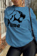 Blue Casual Sportswear Print Patchwork O Neck Tops