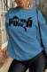 Blue Casual Sportswear Print Patchwork O Neck Tops