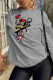 Grey Casual Sportswear Print Patchwork O Neck Tops