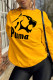 Yellow Casual Sportswear Print Patchwork O Neck Tops