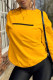 Yellow Street Sportswear Print Patchwork O Neck Tops