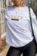 White Street Sportswear Print Patchwork O Neck Tops