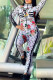 White Fashion Street Print Patchwork Zipper Collar Long Sleeve Two Pieces