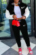 Black Fashion Sportswear Print Patchwork Letter O Neck Long Sleeve Two Pieces