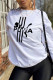 White Street Sportswear Print Patchwork O Neck Tops