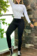 White Fashion Casual Print Patchwork Zipper Collar Long Sleeve Two Pieces