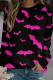 Rose Red Street Print Patchwork Basic O Neck Tops