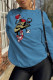Blue Casual Sportswear Print Patchwork O Neck Tops