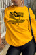 Yellow Casual Street Print Patchwork O Neck Tops