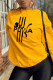 Yellow Street Sportswear Print Patchwork O Neck Tops