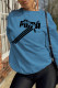 Blue Street Sportswear Print Patchwork O Neck Tops