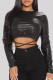 Black Fashion Casual Solid Bandage O Neck Tops