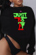 Black Sexy Casual Print Patchwork Tops