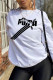 White Street Sportswear Print Patchwork O Neck Tops