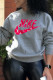 Grey Casual Street Print Patchwork O Neck Tops