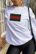 White Casual Sportswear Print Patchwork O Neck Tops