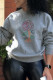 Grey Fashion Casual Print Patchwork O Neck Tops