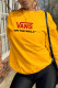 Yellow Street Sportswear Print Patchwork Tops