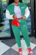 Green Fashion Sportswear Print Patchwork Letter O Neck Long Sleeve Two Pieces