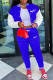 Blue Fashion Sportswear Print Patchwork Letter O Neck Long Sleeve Two Pieces