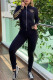 Black Fashion Casual Print Patchwork Zipper Collar Long Sleeve Two Pieces