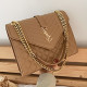 Brown Fashion Vintage Letter Metal Accessories Decoration Bags
