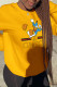 Yellow Casual Street Print Patchwork O Neck Tops