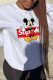White Street Daily Print Patchwork O Neck Tops