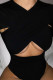 Black Sexy Solid Hollowed Out Patchwork V Neck Skinny Bodysuits