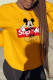 Yellow Street Daily Print Patchwork O Neck Tops