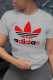 Grey Casual Sportswear Print Patchwork O Neck T-Shirts