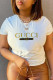 White Casual Sportswear Print Patchwork O Neck T-Shirts